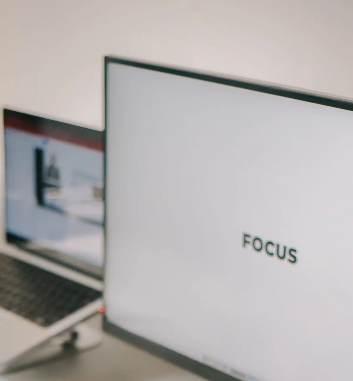 Business laptop and desktop monitor